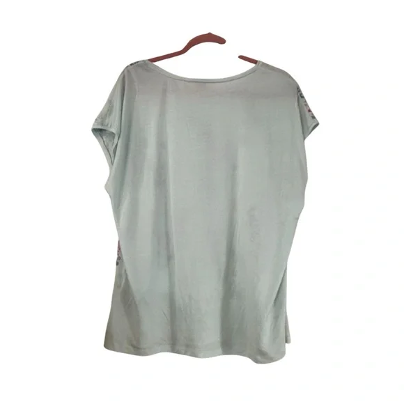 Ted Baker London Benlita Sorbet Tee Pale Green Floral Womens Size XL - Picture 5 of 5